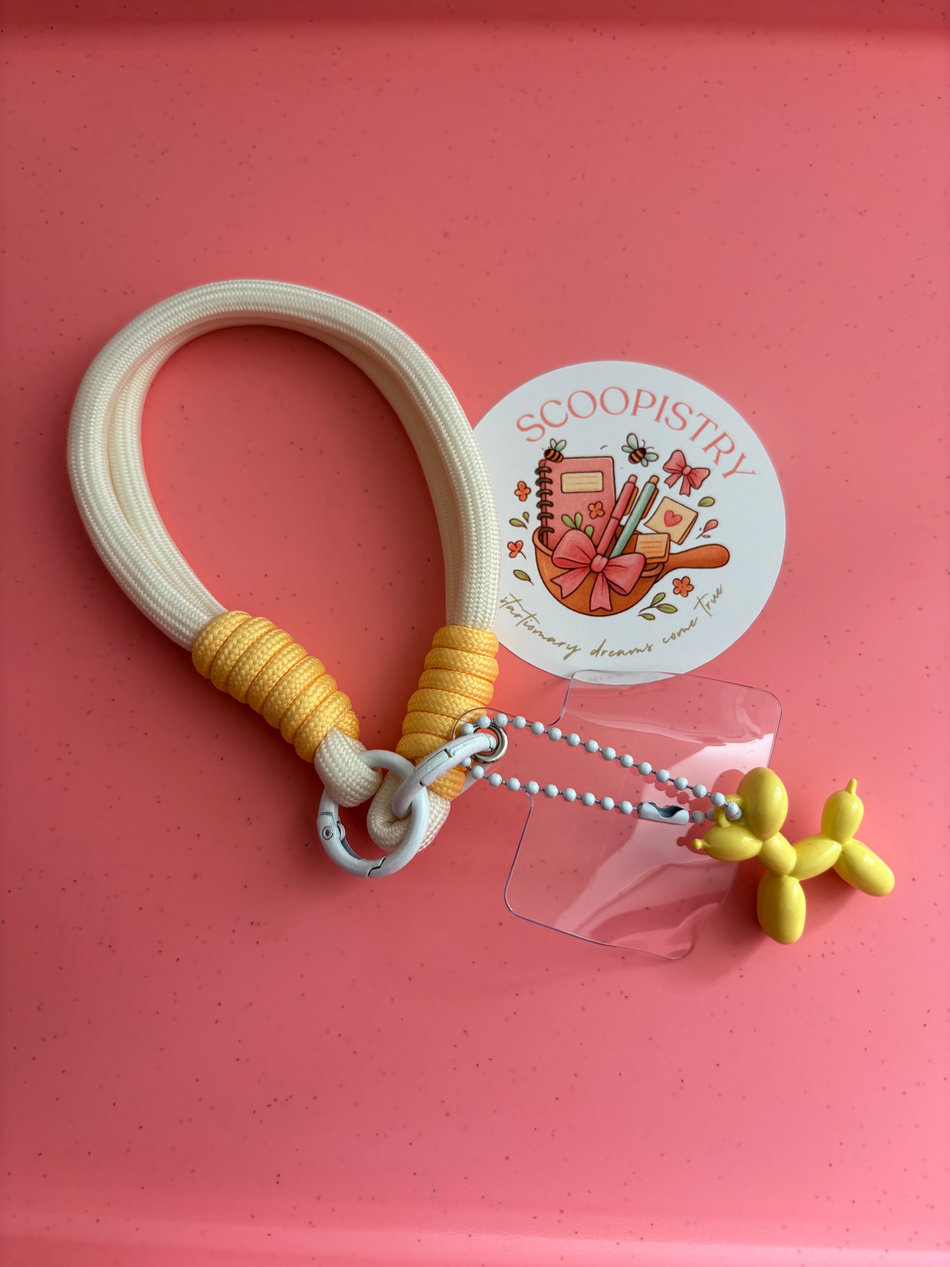 Yellow Ballon Dog Lanyard