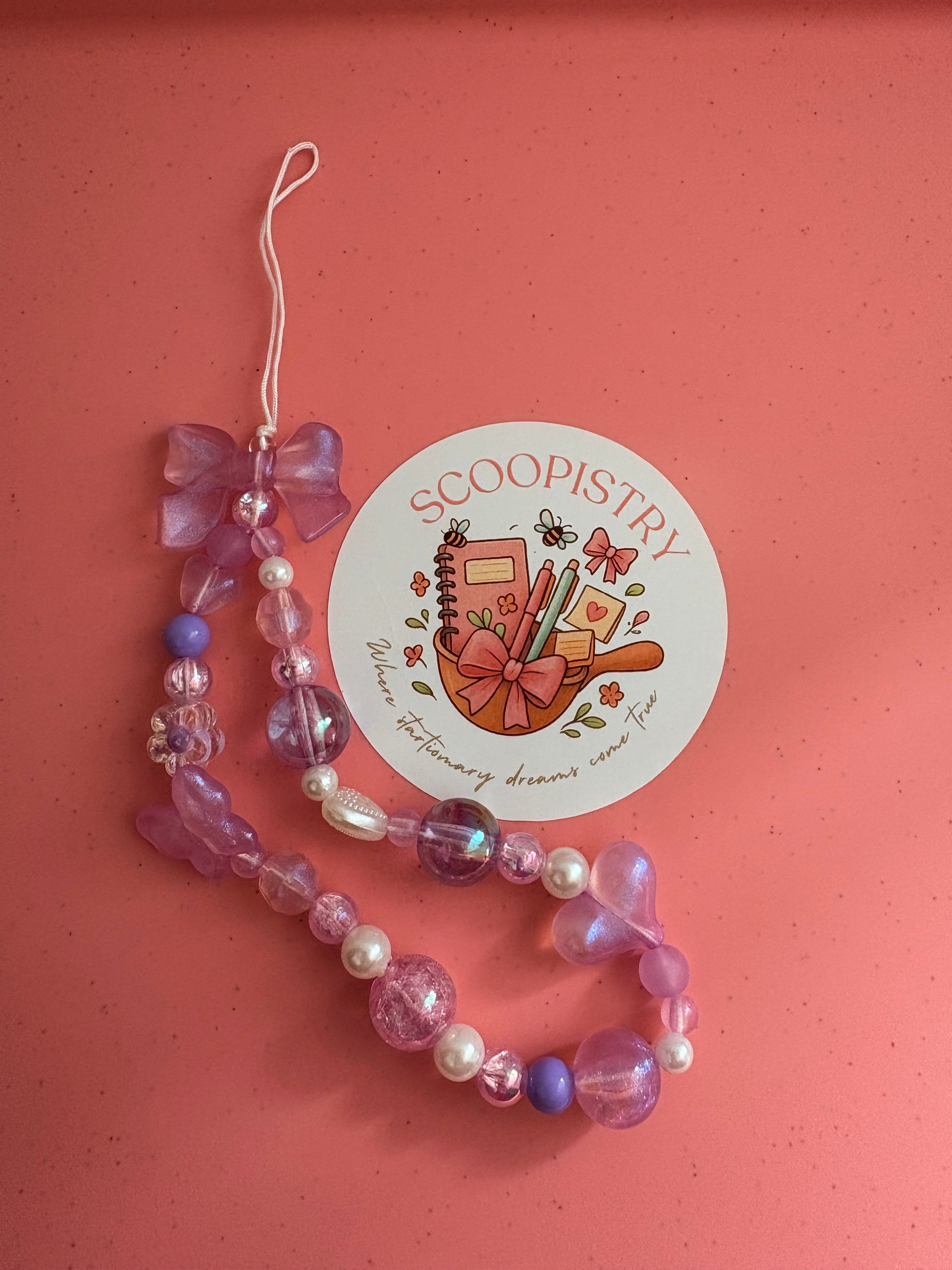 Purple Bow Phone Charm